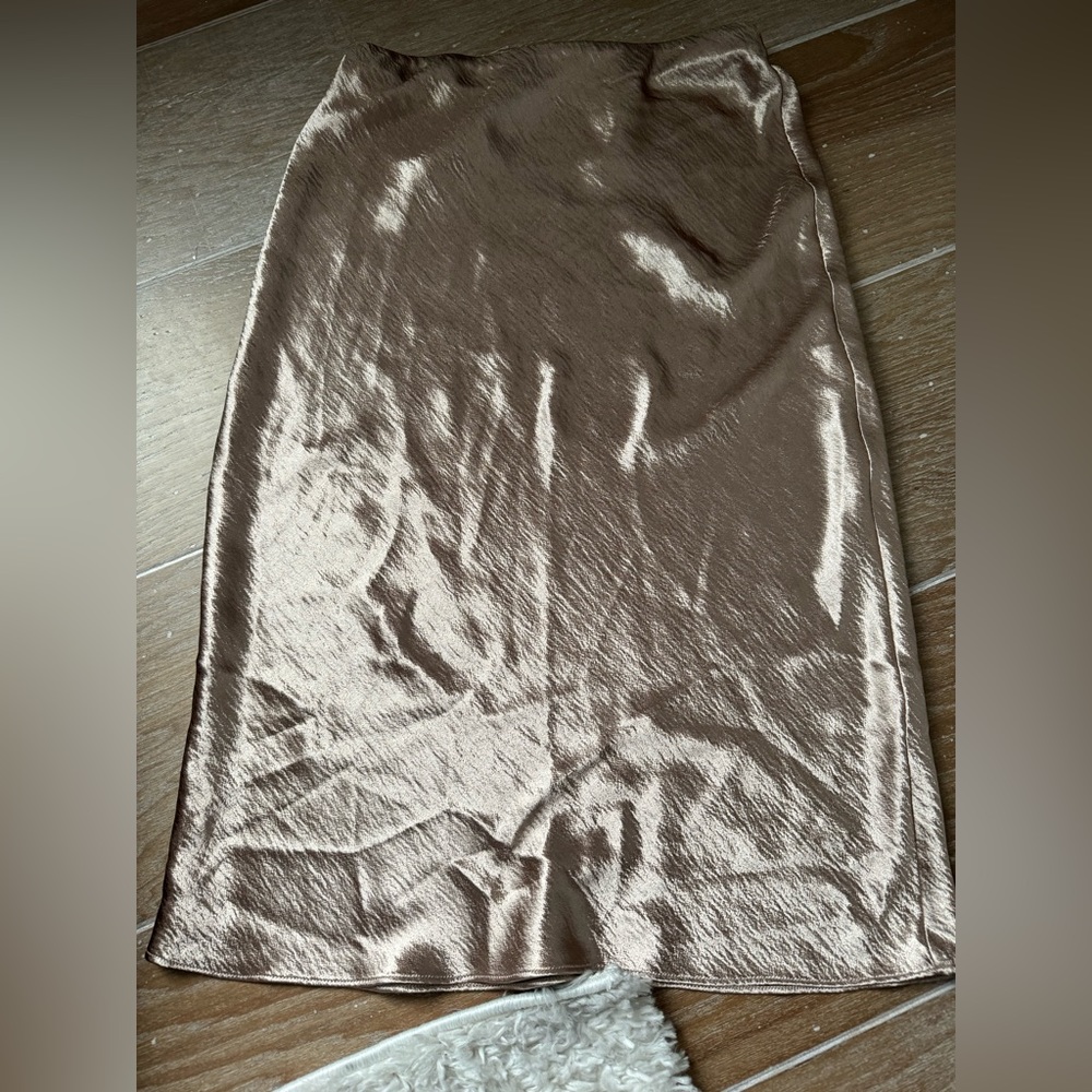 Banana Republic shiny gold midi skirt